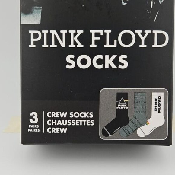 Pink Floyd Socks 3 (Three) Pairs Size 7-12 Black, White, & Gray Y2K Retro Rock - Picture 5 of 13